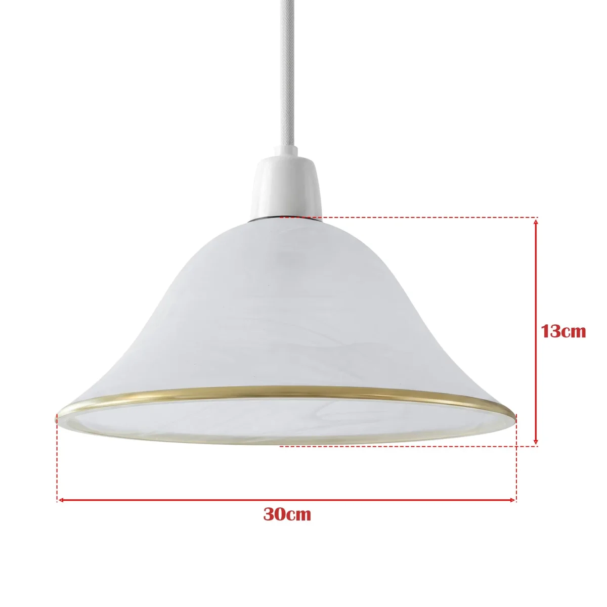 Einfach Anzubringender Glaslampenschirm Ø 30cm - Alabaster-Optik ~3556 – Bild 4