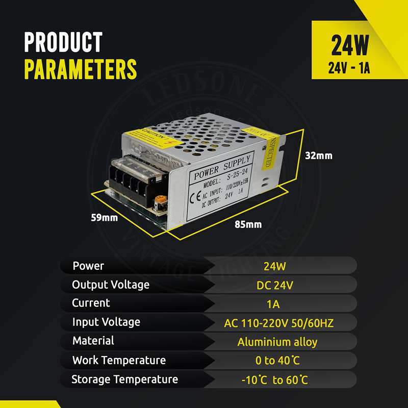 AC 110-220V auf DC 24 Volt 1A 24W Schaltnetzteil Transformator ~ 2842 – Bild 4