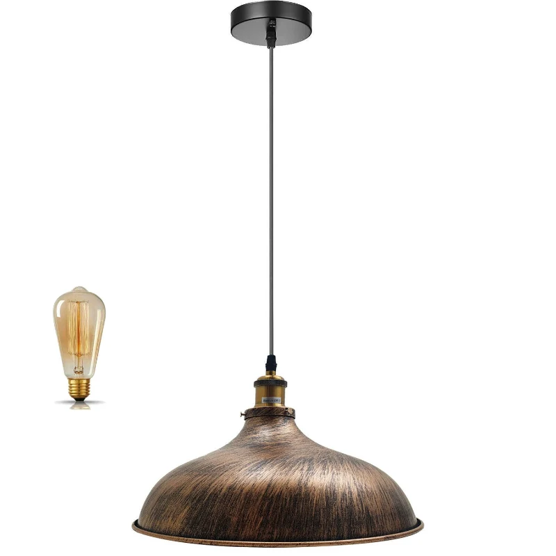 XL Hängelampe Kupfer 36cm Industrial Pendelleuchte ~3014 – Bild 2