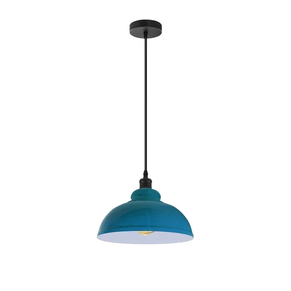Vintage Pendelleuchte Industriedesign – Blau, Ø 29 cm~2946 – Bild 9